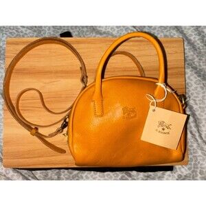 Il Bisonte Quercia Zip Leather Top-Handle bag in Caramel